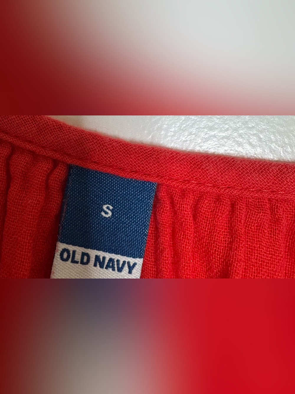 Old Navy Red Sleeveless Tie-Neck Maxi Dress size 100% cotton - Picture 2 of 4